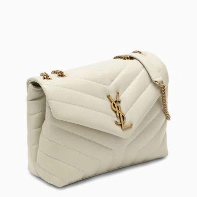 Shop Saint Laurent Cream-coloured Small Ysl Loulou Bag Women In White
