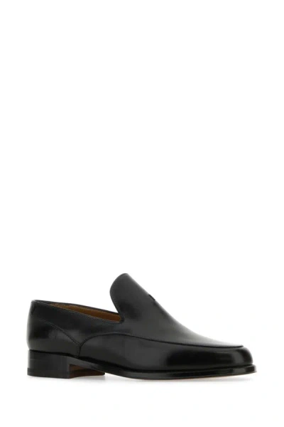 Shop The Row Woman Black Leather Enzo Loafers