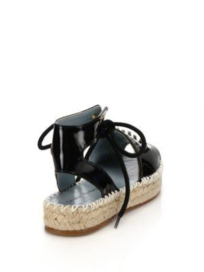 Shop Chiara Ferragni Wink Patent Leather Espadrille Sandals In Black