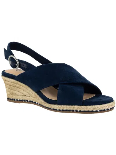 Shop Bella Vita Nadette Ii Womens Criss-cross Front Open Toe Wedge Sandals In Blue