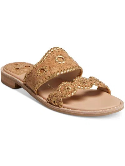 Shop Jack Rogers Caroline Flat Sandal Cork Womens Leather D Slide Sandals In Multi