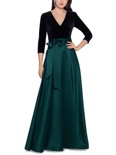 Shop Xscape Womens Velvet Top Ball Evening Dress In Black