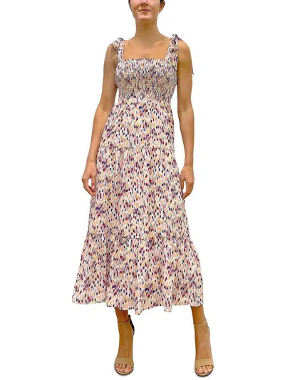 Shop Sam Edelman Womens Smocked Tiered Maxi Dress In Multi