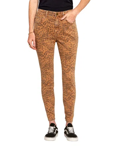 Shop Current Elliott Current/elliott Stiletto Amber Leopard Skinny Jean In Yellow