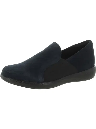 Shop Munro Clay Womens Suede Slip On Loafers In Blue