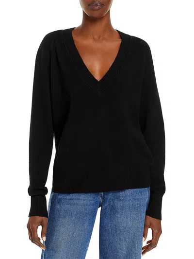 Shop Equipment Femme Madalene Womens Ribbed Trim Long Sleeve V-neck Sweater In Black