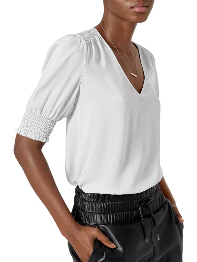 Shop Joie Karemele Womens Silk V-neck Blouse In White