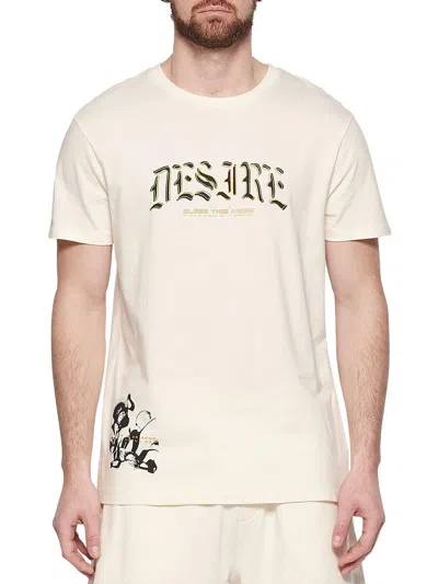 Shop Elevenparis Desire Mens Cotton Crewneck Graphic T-shirt In Grey