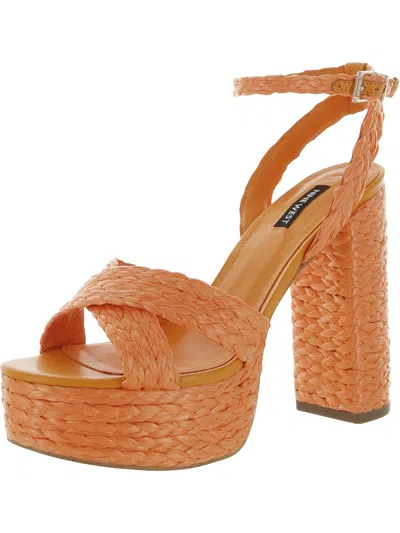 Shop Nine West Hadyn Womens Ankle Slingback Platform Heels In Orange
