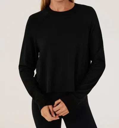 Shop Splits59 Warm Up Crop Fleece Sweatshirt In Black