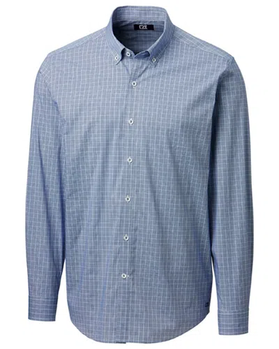 Shop Cutter & Buck Soar Windowpane Check Shirt In Blue