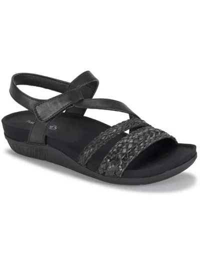 Shop Baretraps Jalen Womens Faux Leather Ankle Strap Footbed Sandals In Black
