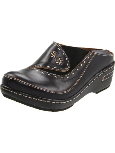 Shop Spring Step Chino Womens Leather Casual Clogs In Black