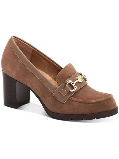 Shop Giani Bernini Porshaal Womens Suede Embellished Loafer Heels In Multi