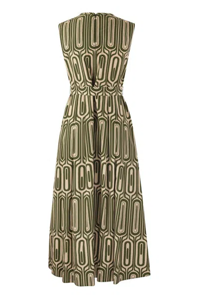 Shop 's Max Mara Andreis - Printed Cotton Dress With Belt In Brown