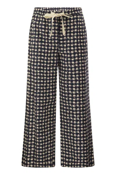 Shop 's Max Mara Scacco - Cotton Poplin Trousers In Marine Blue