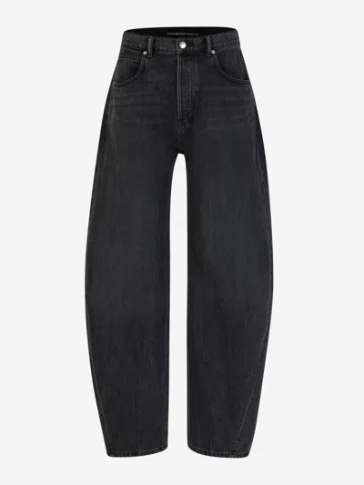 Shop Alexander Wang Baggy Cotton Jeans In Negre