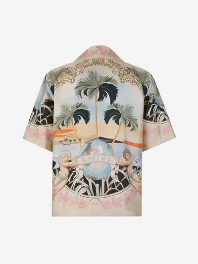 Shop Amiri Cherub Silk Shirt In Fantasy Motif