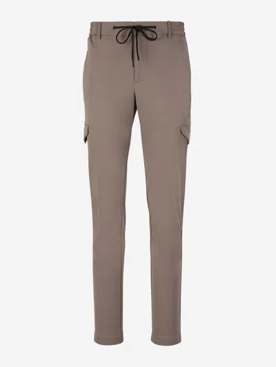 Shop Berwich Technical Cargo Trousers In Taupe