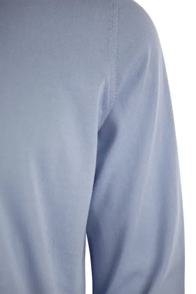 Shop Brunello Cucinelli Lightweight Cotton Jersey In Blue