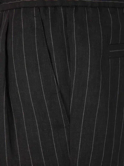 Shop Brunello Cucinelli Striped Linen Bermuda Shorts In Striped Motif
