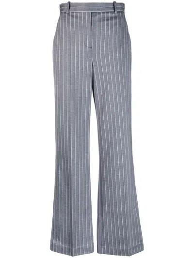 Shop Circolo 1901 Striped Trousers In Blue