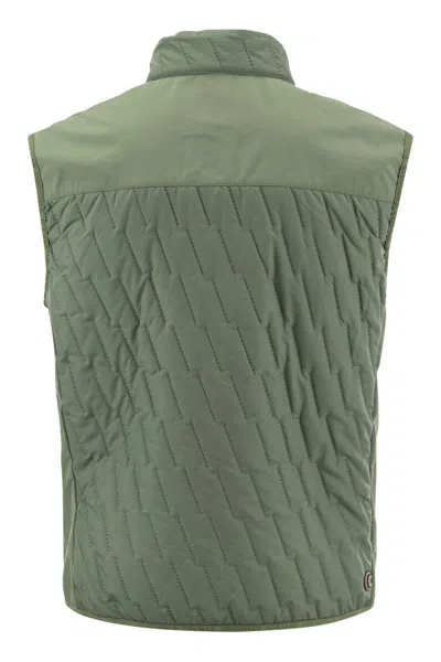 Shop Colmar Quilted Waistcoat With Softshell Inserts In Green