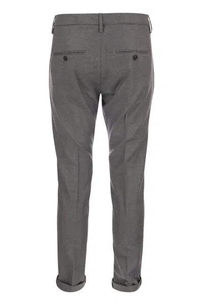 Shop Dondup Gaubert - Slim Fit Trousers In Gabardine In Grey
