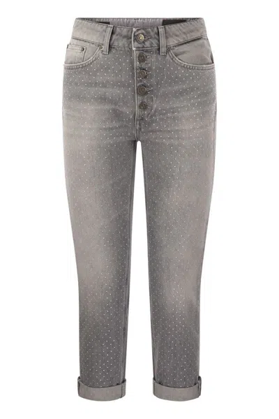 Shop Dondup Koons - Loose Cotton Jeans In Grey