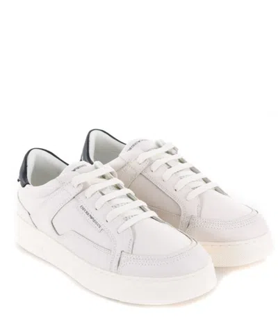 Shop Emporio Armani Sneakers In Ivory