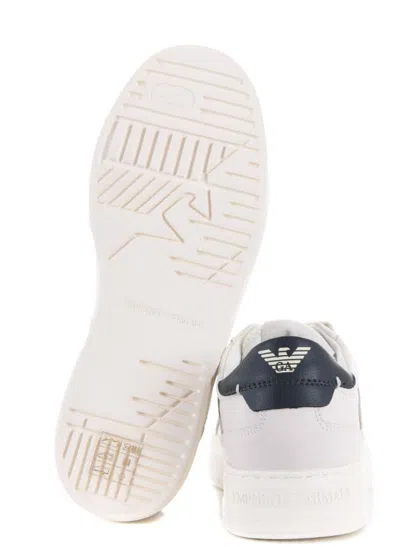 Shop Emporio Armani Sneakers In Ivory