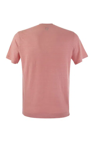 Shop Fedeli Linen Flex T-shirt In Pink