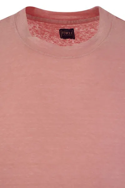 Fedeli Linen Flex T-shirt In Pink