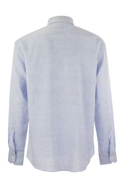 Shop Fedeli Roby - Linen Shirt In Blue