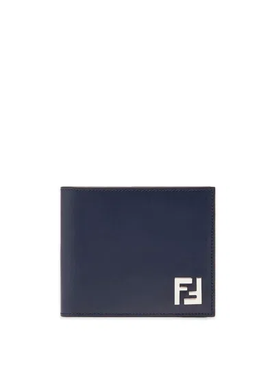 Shop Fendi Ff Squared Wallet Accessories In Blue