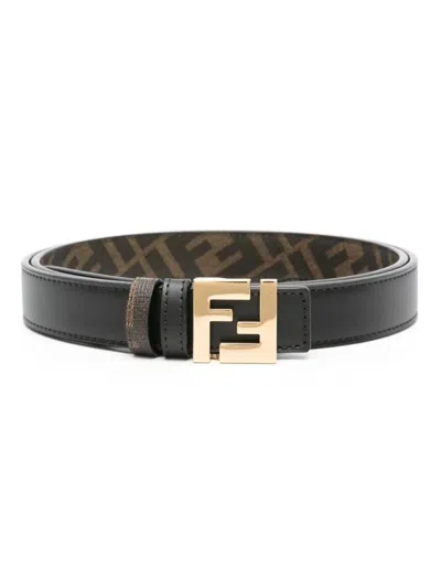 Shop Fendi Ff Square Belt Accessories In Black
