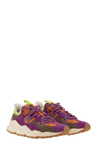Shop Flower Mountain Tiger - Sneakers In Suede And Technical Fabric In Fuchsia