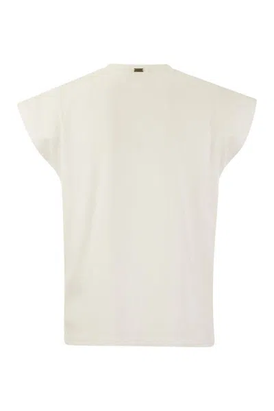 Shop Herno Cotton Interlock T-shirt In White