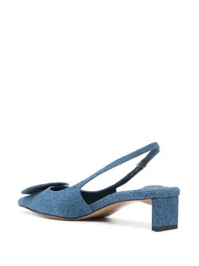 Shop Jacquemus Pumps With 40mm Back Strap In Blue