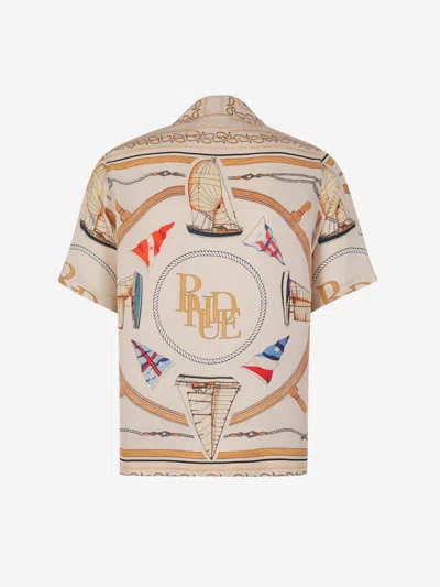 Shop Rhude Nautical Silk Shirt In Nautical Motif