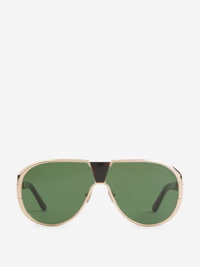 Shop Tom Ford Vincenzo Aviator Sunglasses In Daurat