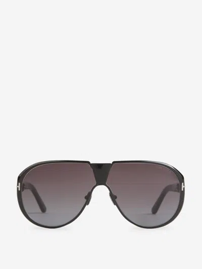 Shop Tom Ford Vincenzo Aviator Sunglasses In Negre