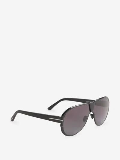 Shop Tom Ford Vincenzo Aviator Sunglasses In Negre