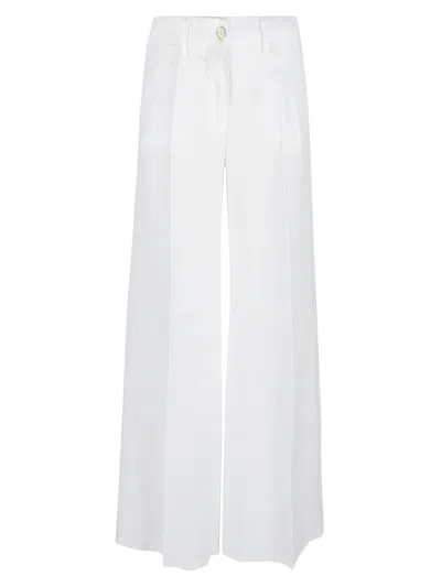Shop Via Masini 80 Wide-leg Linen Trousers In White
