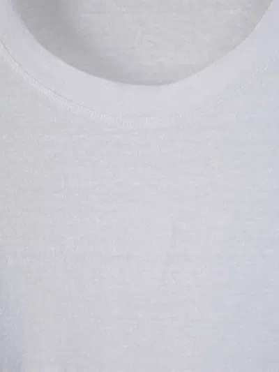 Shop Zanone Flowing Linen T-shirt In Blanc
