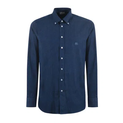 Shop Etro Blue Shirt In X0883