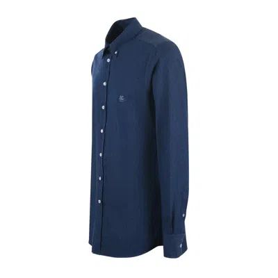 Shop Etro Blue Shirt In X0883