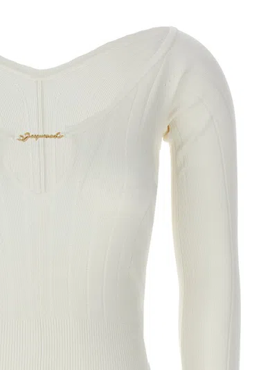 Shop Jacquemus 'le Haut Pralù' Sweater In White
