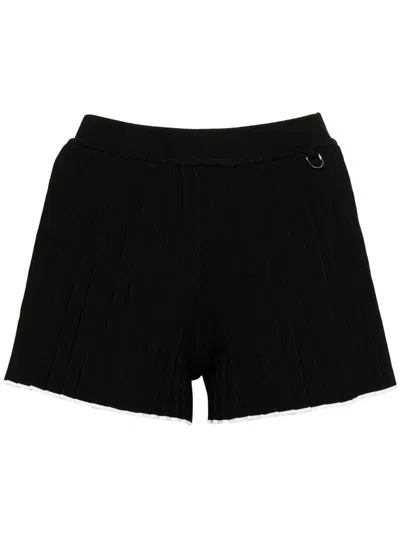 Shop Jacquemus Shorts Le Short In Pleated Knit In Black
