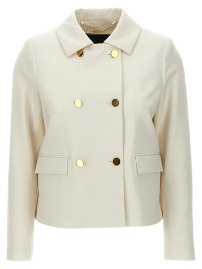 Kiton Double-breasted Short Jacket Collar In White